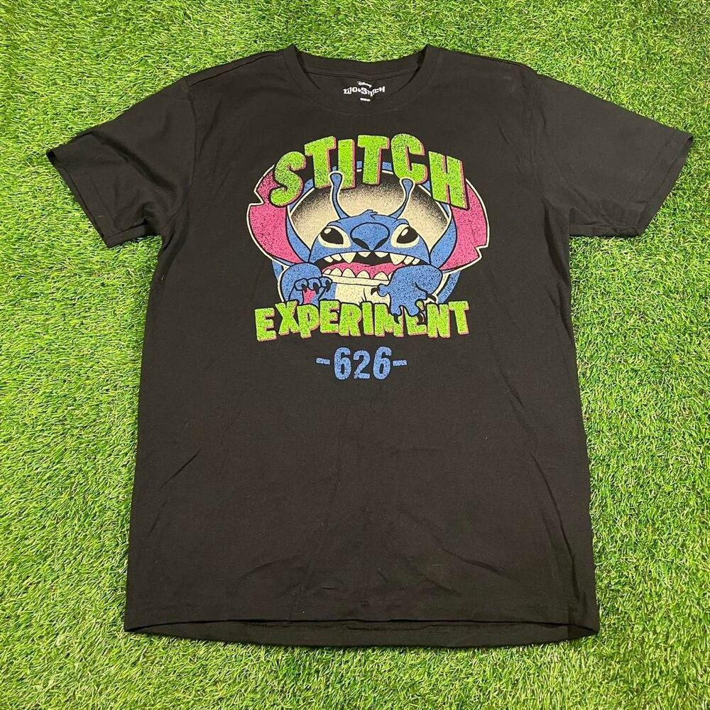 Disney Lilo & Stitch black multicolor graphic tee (M)